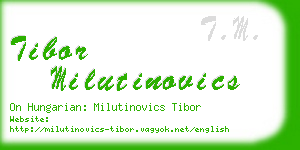 tibor milutinovics business card
